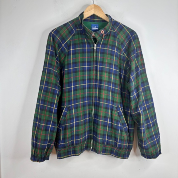 VTG 90s Evan Picone Plaid Bomber Jacket Mens L Retro Fall Grunge Fisherman - Picture 10 of 10